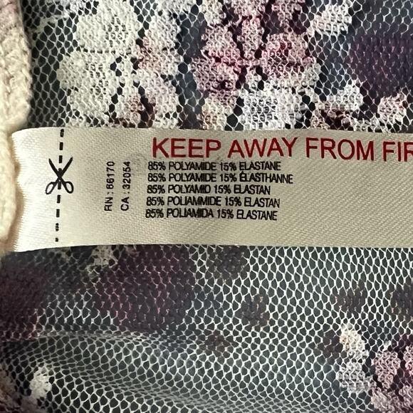 NWT Free People Lady Lux Ivory Combo Sheer Mesh Printed Layering Top - Picture 9 of 9